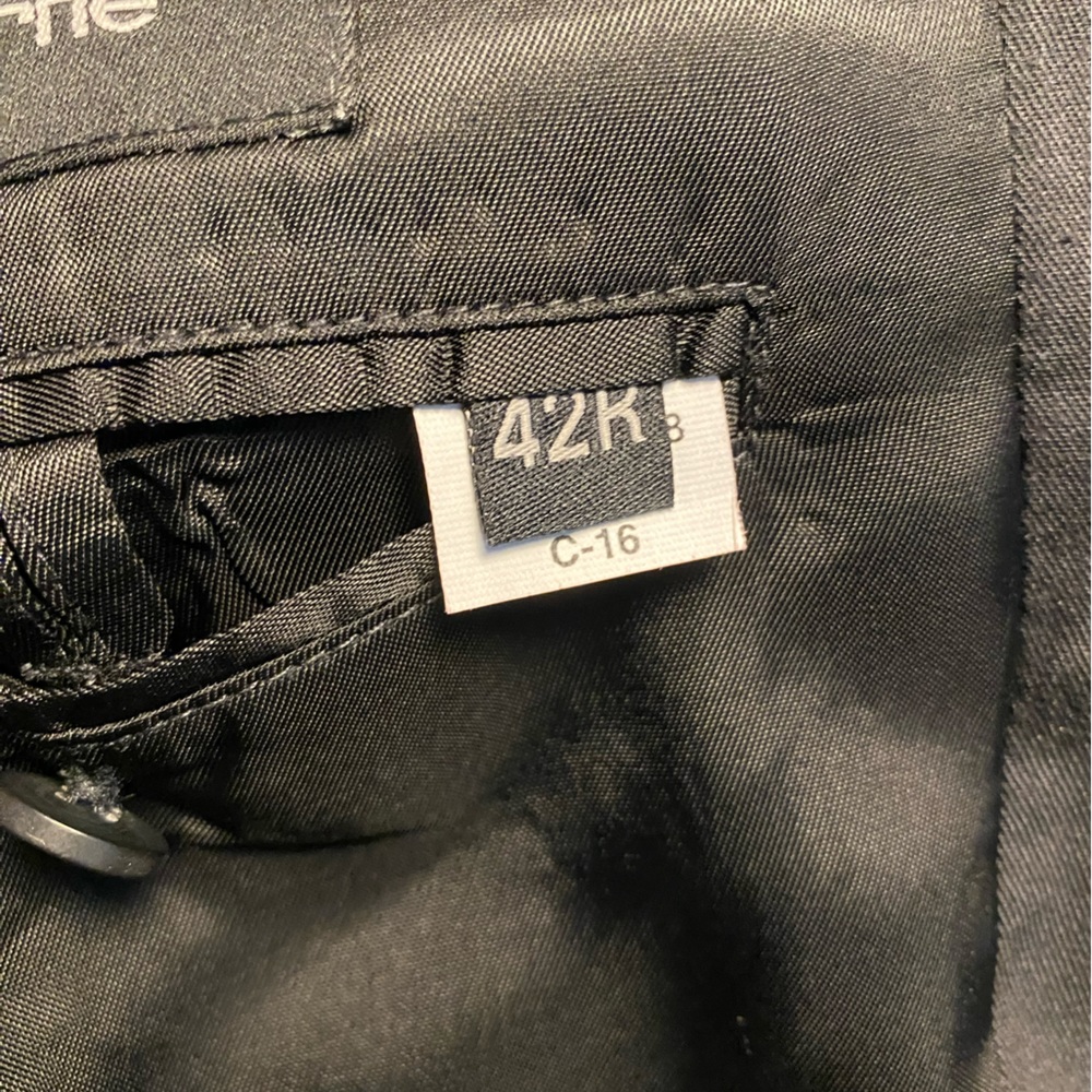 Black Claiborne Men’s Suit Jacket Blazer 42R - Picture 7 of 12